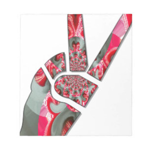 Friedenszeichen mit der Hand Notizblock