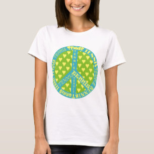 Friedenszeichen mit Tennis im Rahmen T-Shirt