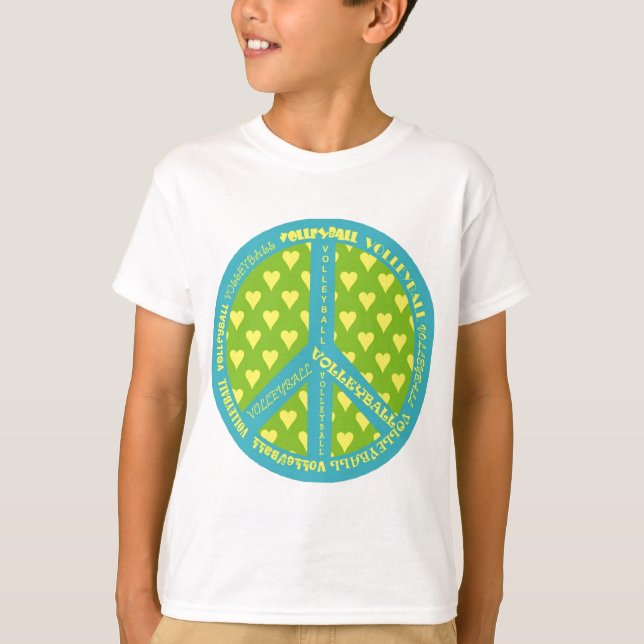 Friedenszeichen mit Volleyball im Rahmen T-Shirt (Vorderseite)