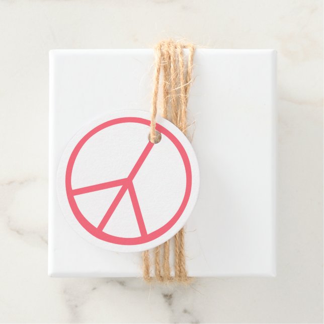 Friedenszeichen Orange Groovy Retro Spaß Geschenkanhänger (Beispiel)