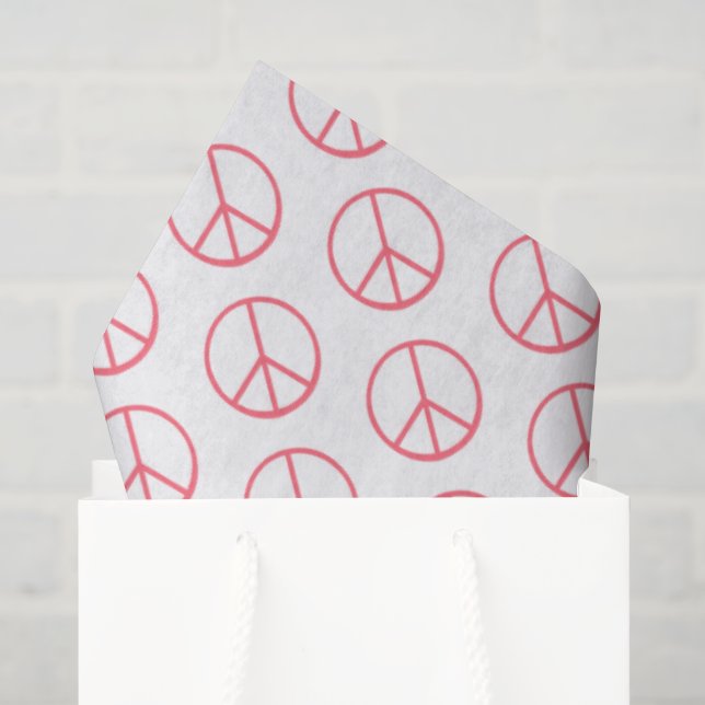 Friedenszeichen Orange Groovy Retro Spaß Seidenpapier (Geschenktüte)