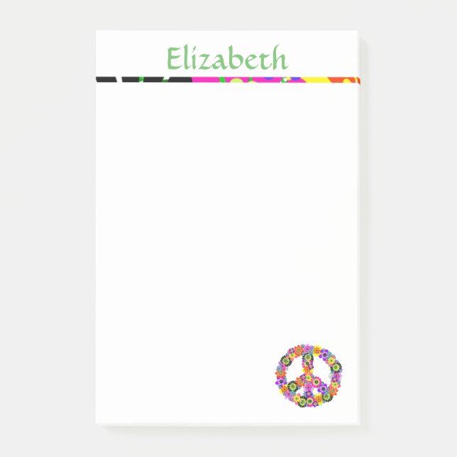 Friedenszeichen Personalisiert Post-it Klebezettel (Vorderseite)