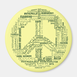 Friedenszeichen recyceln Wortgrün Magnet