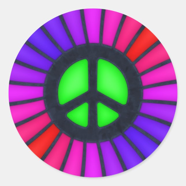 Friedenszeichen Runder Aufkleber (Vorderseite)