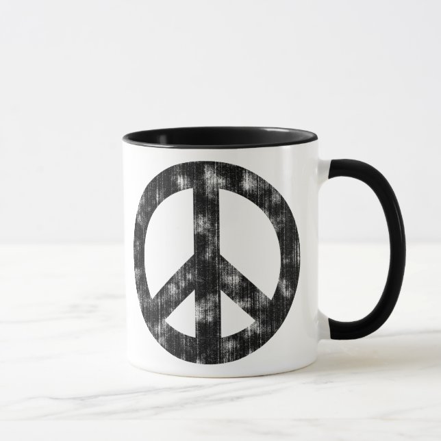 Friedenszeichen Schwarz erschüttert Tasse (Rechts)