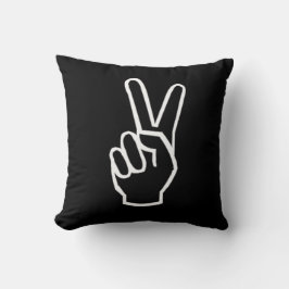 Friedenszeichen-Schwarzweiss-Kissen Kissen