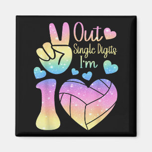 Friedenszeichen Single-Digits 10 Volleyball 10. Magnet