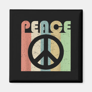 Friedenszeichen-Symbol Inspirierendes Zitat Retro Magnet