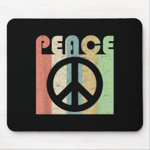 Friedenszeichen-Symbol Inspirierendes Zitat Retro Mousepad