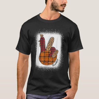 Friedenszeichen Truthahn Dankbarer Truthahn Handze T-Shirt