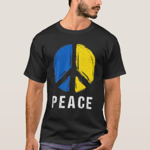 Friedenszeichen Ukraine - Fahne für die Ukraine -  T-Shirt
