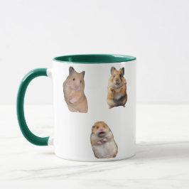 Friedenszeichen und Screaming Hamster Meme Lustige Tasse