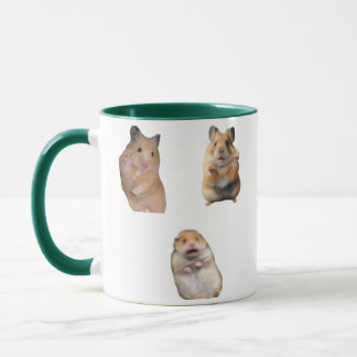 Friedenszeichen und Screaming Hamster Meme Lustige Tasse