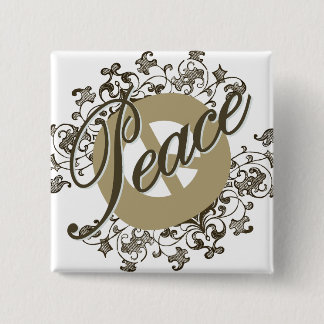 Friedenszeichen Vintages Brown Button