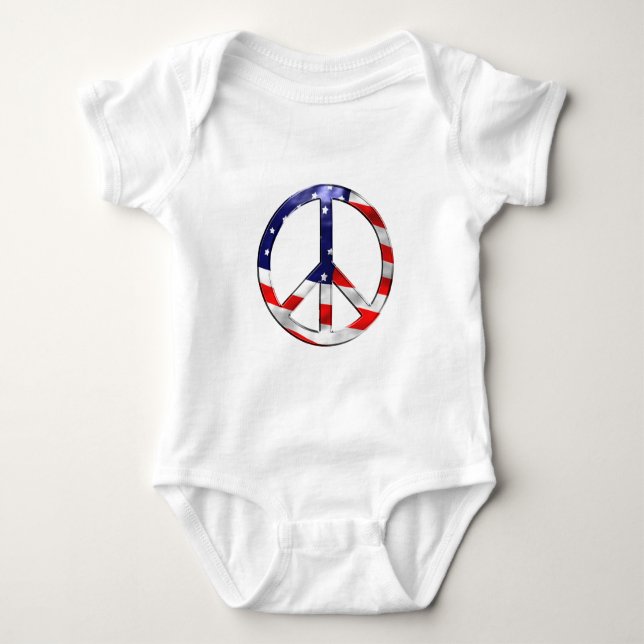 Friedenszeichen von Amerika Baby Strampler (Vorderseite)