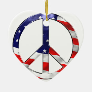 Friedenszeichen von Amerika Keramikornament