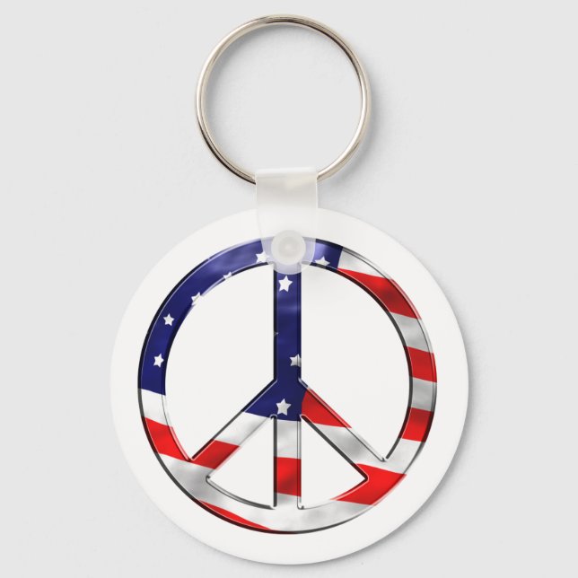 Friedenszeichen von Amerika Schlüsselanhänger (Vorderseite)