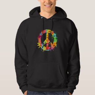 Friedenszeichen Welt Liebe Blumen Hippie Groovy Vi Hoodie