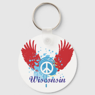 Friedenszeichen Wisconsin Schlüsselanhänger