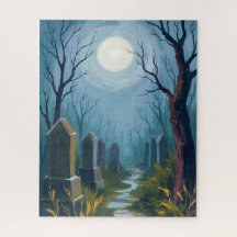 Friedhof der Geister | Gruselige Halloween-Malerei