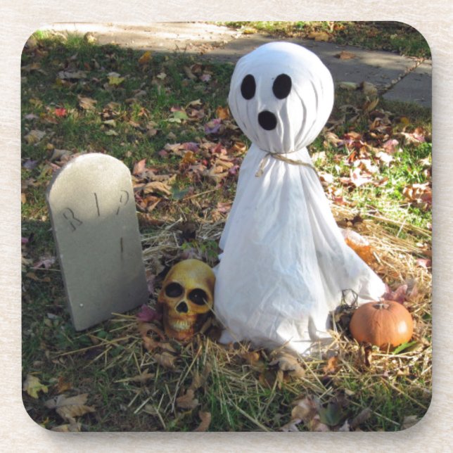Friedhof, Ghost & Pumpkin Untersetzer (Vorderseite)