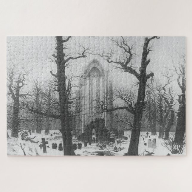 Friedhof im Schnee von Caspar David F. Puzzle (Horizontal)