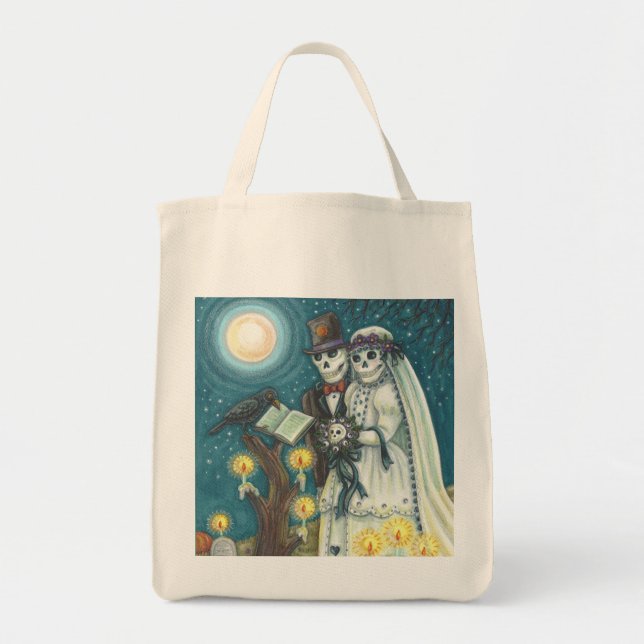 Friedhof Nuptials SKELETON WEDING GROCERY TASCHE (Vorne)