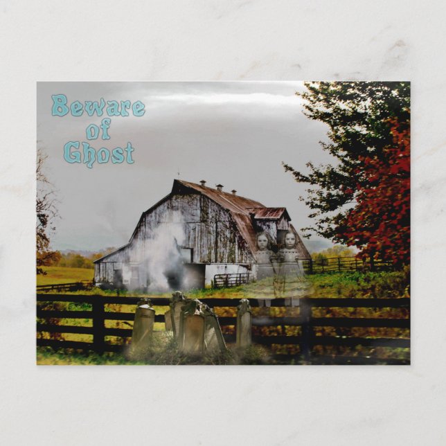 *~* Friedhof Spooky BEWARE von Ghost HALLOWEEN Postkarte (Vorderseite)