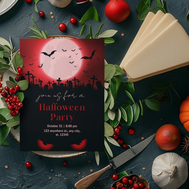 Friedhof und Fledermäuse - Illustration Einladung (Von Creator hochgeladen)