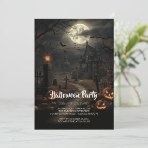 Friedhof und Pumpkins Halloween-Party Einladung