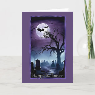 Friedhof unter der Halloweenkarte Feiertagskarte