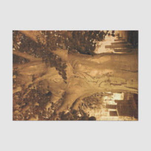 Friedhof Vintage Antik Sepia Baum Notenblatt Seidenpapier