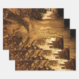 Friedhof Vintage Antique Sepia Tree Sheet Music Geschenkpapier Set