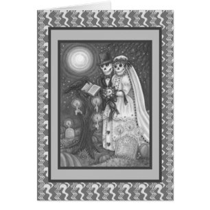FRIEDHOF VOWS, SKELETON WEDD, BRIDE GROOM CARD