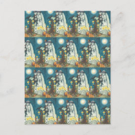 FRIEDHOF VOWS, SKELETON WEDD, BRIDE UND GROOM POSTKARTE