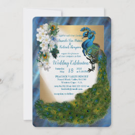 Friedhöfe und grüne grüne Metallic Silk & Gold Einladung