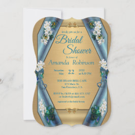 Friedhöfe und grüne grüne Metallic Silk & Gold Einladung