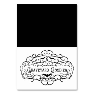 Friedhofs-Goodies Vintage-Halloween-Essensstand Tischnummer