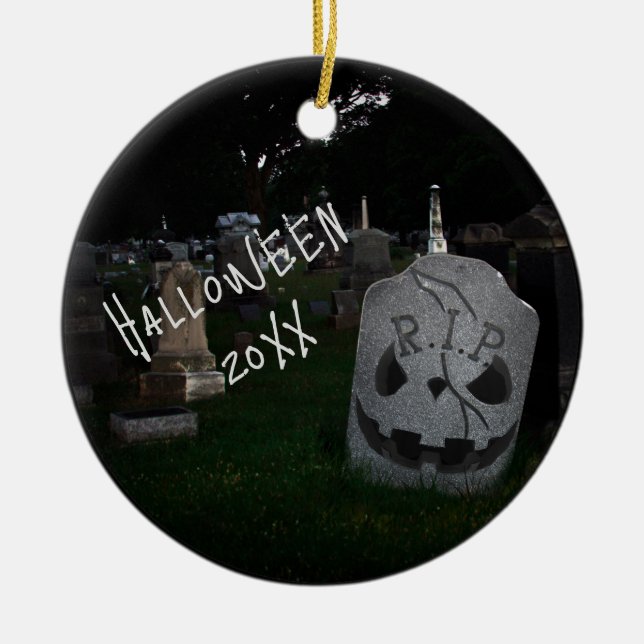 Friedhofs Grabstein RIP Keramik Ornament (Vorne)