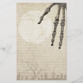 Friedhofs-Vollmond und Skelett-Hand Briefpapier