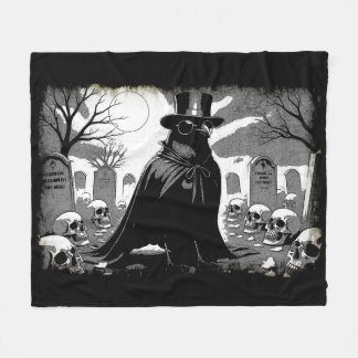 Friedhofs Wächter - Rabe gotische Halloween-Kunst Fleecedecke