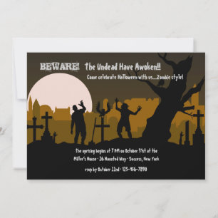 Friedhofs-Zombies-Halloween-Einladung Einladung