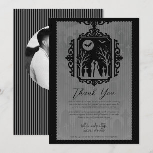 Friedhofsgelübde Schwarz & Grau Gothic Hochzeit RS Einladung