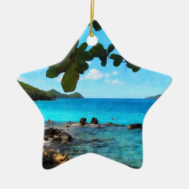 Friedlich Beach St Thomas Keramik Ornament (Vorne)