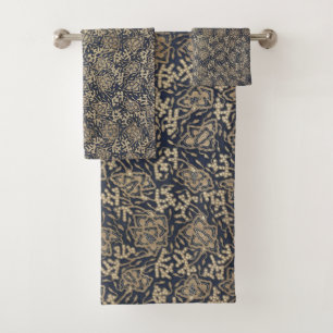 Friedlich Blau & Cream Batik Badezimmer Handtuch S Badhandtuch Set
