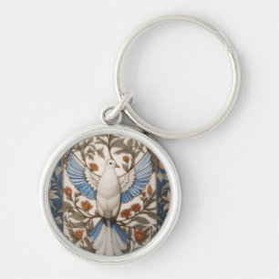 Friedlich Dove William Morris Inspirierte floral Schlüsselanhänger