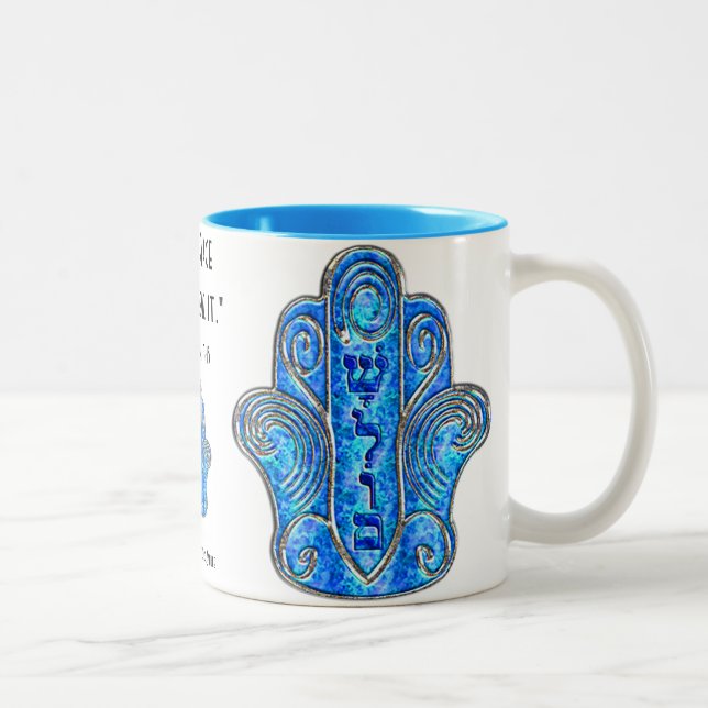Friedlich Hamsa (Tasse) Zweifarbige Tasse (Rechts)