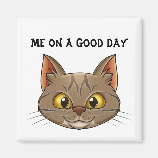 Friedlich: Katzengesicht Magnet (Vorne)