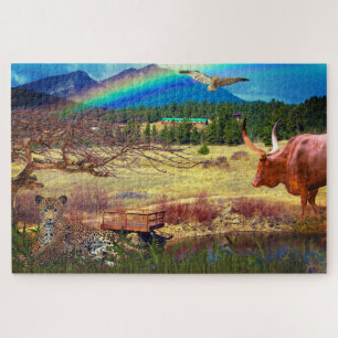 Friedlich Leopard Waterhole Animal Puzzle