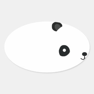 Friedlich Panda Ovaler Aufkleber